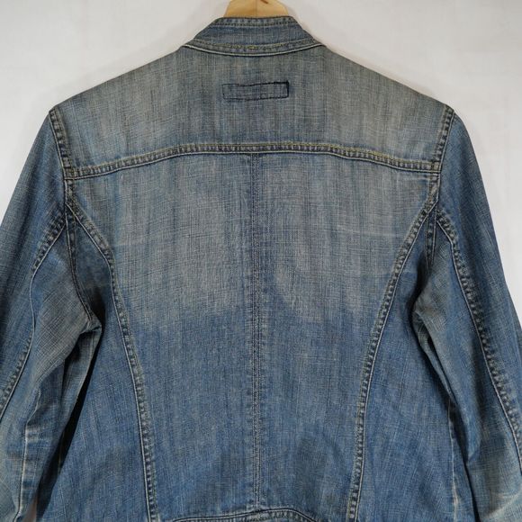 Calvin Klein Jeans Women's Collarless Denim Jacket Biker Trucker Style Size M - Picture 7 of 13